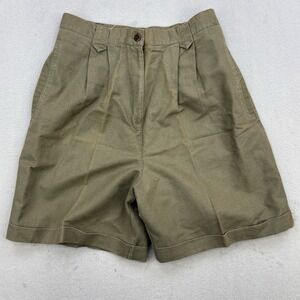 PK Elliot Shorts Womens 14 Olive Green Linen Blend Pleated Breathable Summer